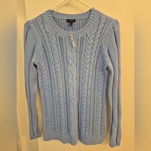 Talbots Women's XS Light Blue Cable Knit Sweater